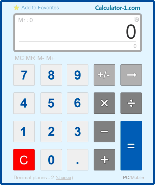Utilice Calculadora online simple en Calculator-1.com